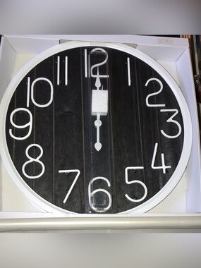Kohl's Black and White Round Wall Clock - Contemporary Numerals